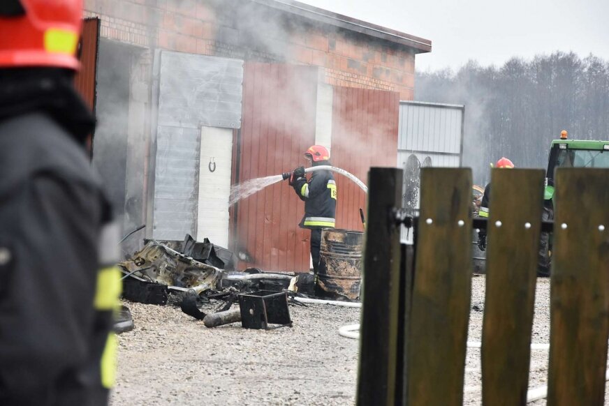 Pożar garażu w Boguszycach 