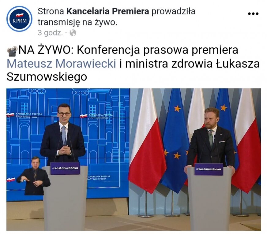 Konferencja premiera Mateusza Morawieckiego i ministra zdrowia Łukasza Szumowskiego 