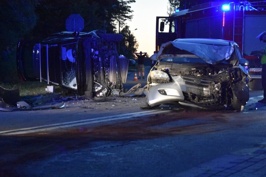 Wypadek w Makowie, poszkodowani w szpitalu