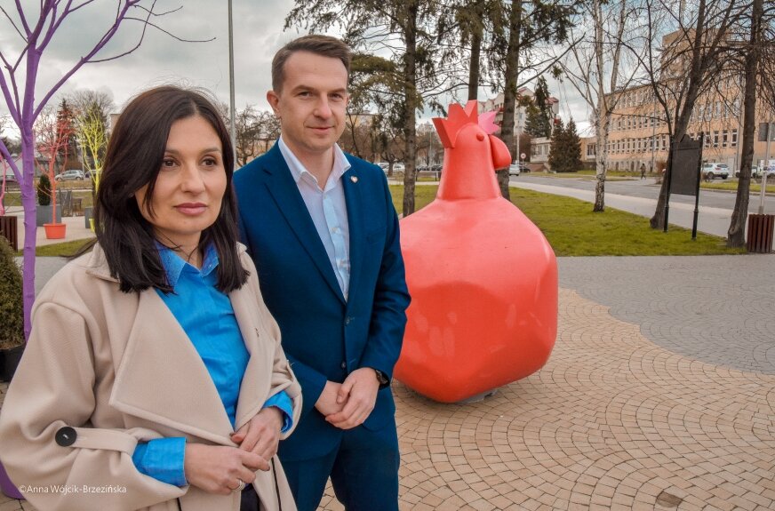 W kampanii oficjalnie poparcia udzielili jej -- wiceminister edukacji Katarzyna Lubnauer, poseł PO Adrian Witczak, minister ds. UE Adam Szłapka (na zdj.), szef regionu PO Cezary Grabarczyk.  