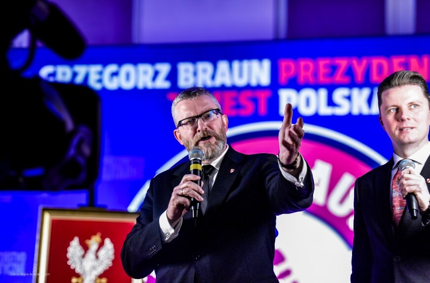 „Schabowy czy świerszczowy?” Grzegorz Braun w Skierniewicach 