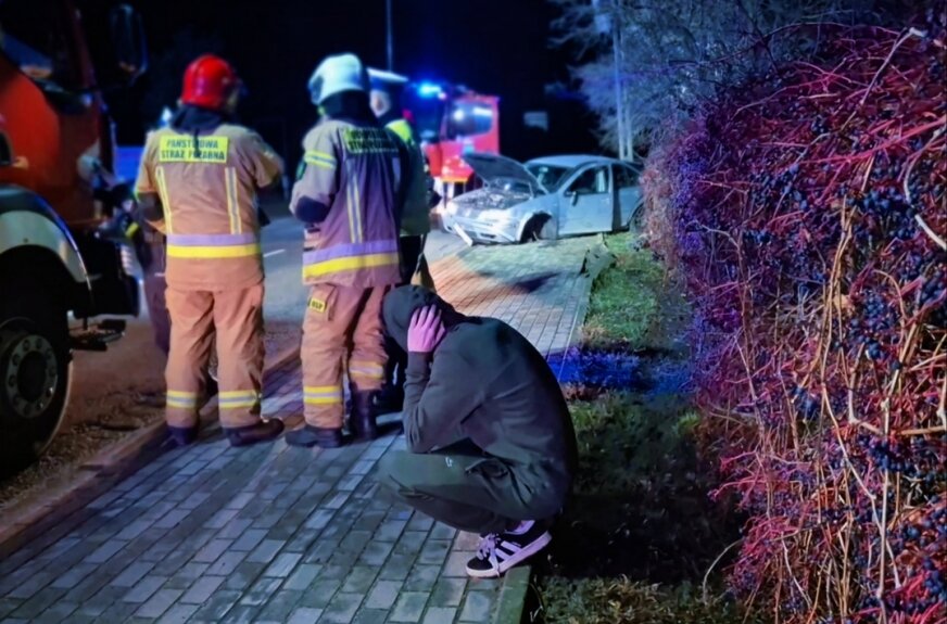 Pożyczone auto i brawura nieletniego. Finał na słupie energetycznym