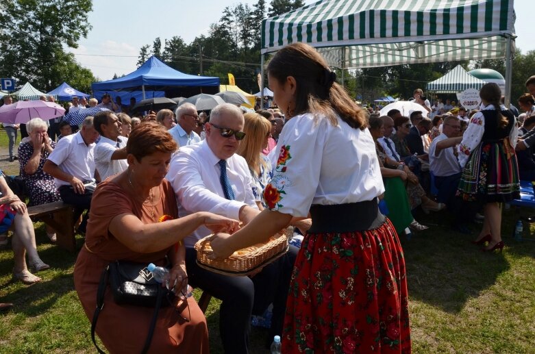  Tłumy na powiatowyh dożynkach w Godzianowie 