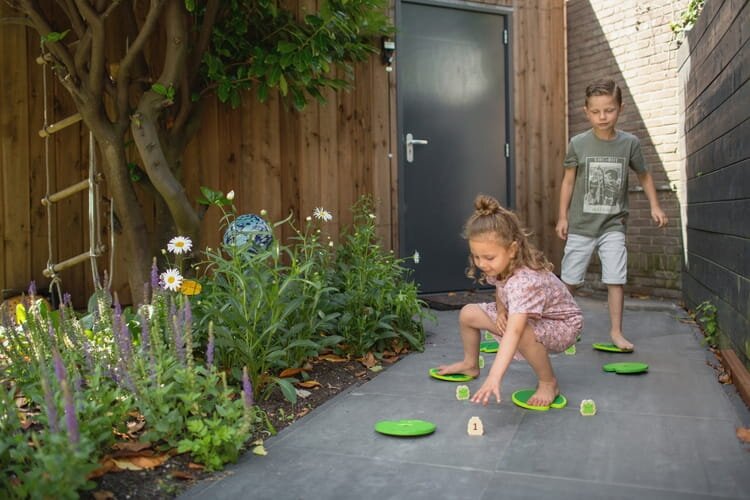 Gra drewniana sensoryczna zbieraj żabki - gra zręcznościowa bs toys Buiten Speel 